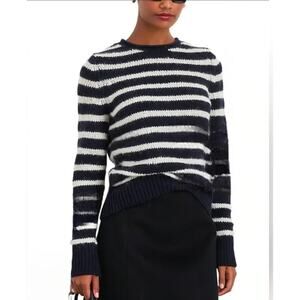 ALEX MILL Jaime Striped Sweater in Navy Ivory Pullover Large NWT